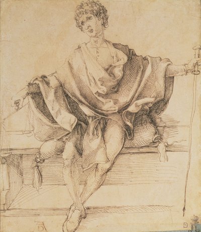 Seated Youth with Scales and a Cane, 1498 by Albrecht Dürer